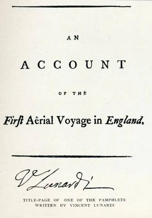 Framed Print : Title-Page of one of the Pamphlets written by Vincent Lunardi, 1786, (1910). Artist: Vincenzo Lunardi Framed Print : Title-Page of one of the Pamphlets written by Vincent Lunardi, 1786, (1910). Artist: Vincenzo Lunardi
