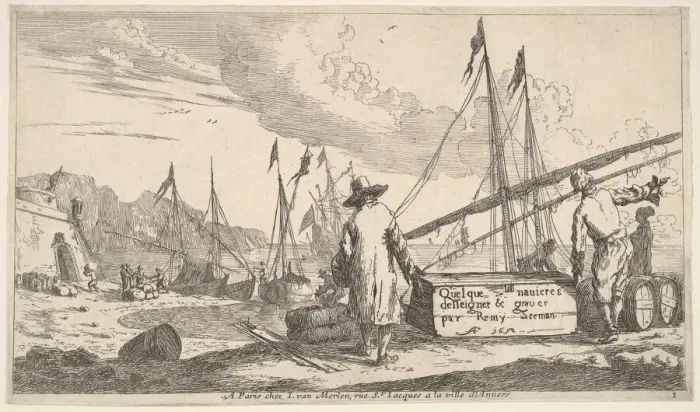 Framed Print : Title page, Quelque navieres deisseigner & graver par Remy Zeeman, 1652 Framed Print : Title page, Quelque navieres deisseigner & graver par Remy Zeeman, 1652