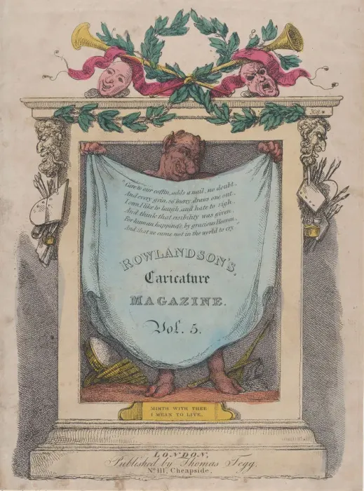 Framed Print : Title Page, Rowlandsons Caricature Magazine, Vol. 5, 1808. 1808