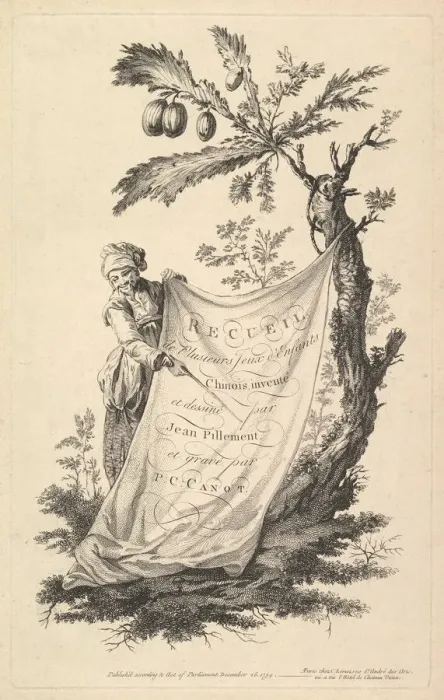 Framed Print : Title page: a smiling man holds a corner of a cloth tied to a fig tree Framed Print : Title page: a smiling man holds a corner of a cloth tied to a fig tree