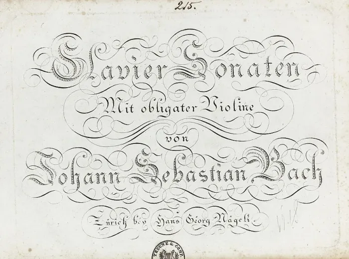 Framed Print : Title page of the six sonatas for violin and obbligato harpsichord, Between 1800 and 1805