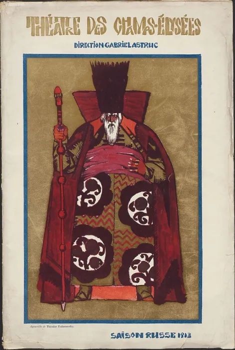 Framed Print : Title page of Souvenir program for Ballets Russes, 1913. Creator: Fyodor Fyodorovsky Framed Print : Title page of Souvenir program for Ballets Russes, 1913. Creator: Fyodor Fyodorovsky