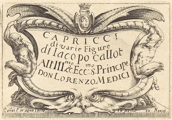 Title Page for 'The Capricci', c. 1622. Creator: Jacques Callot