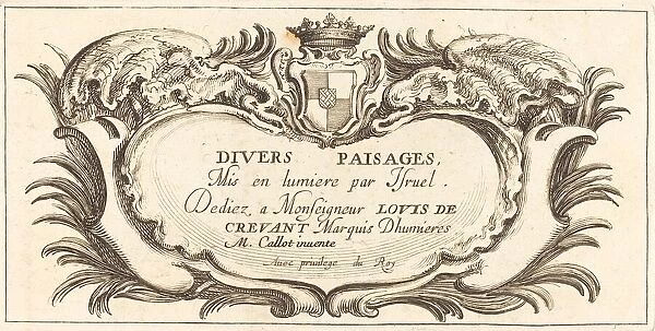 Title Page for 'Various Landscapes', 1635 or after. Creator: Unknown