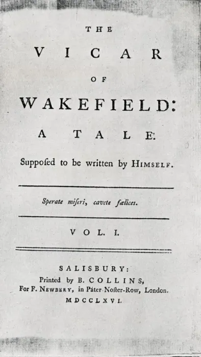 Framed Print : Title Page of The Vicar of Wakefield, 1766 Framed Print : Title Page of The Vicar of Wakefield, 1766