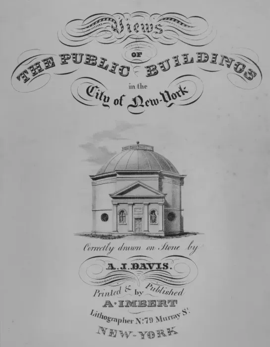 Framed Print : Title page: Views of the Public Buildings in the City of New York (Rotunda, Corner of Ch