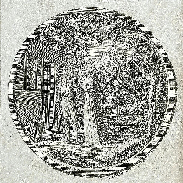 Title Page and Vignette for La Fontaine's Klara Du Plessis, 1794. Creator: Daniel Nikolaus Chodowiecki
