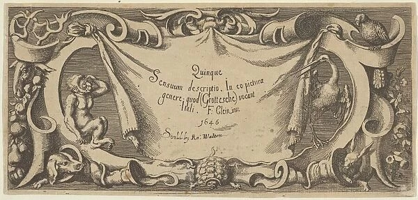 Title Plate, from Quinque Sensuum (Five Senses), ca. 1655. Creator: Francis Cleyn
