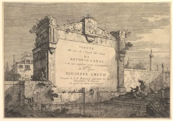 Framed Print : Title plate of Vedute altre prese da i luoghi altre ideate, with title and publicatio Framed Print : Title plate of Vedute altre prese da i luoghi altre ideate, with title and publicatio