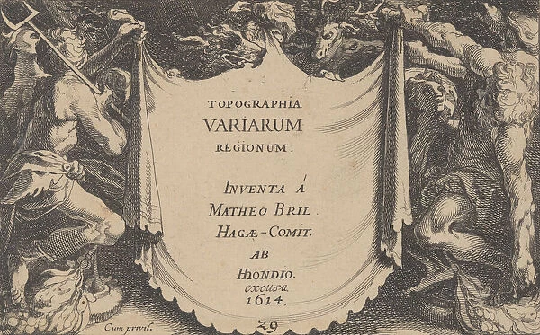 Title to Topographia Variarum Regionum, 1614. Creator: Simon Wynhoutsz Frisius