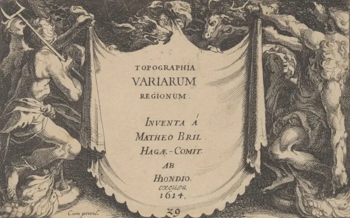 Framed Print : Title to Topographia Variarum Regionum, 1614. Creator: Simon Wynhoutsz Frisius Framed Print : Title to Topographia Variarum Regionum, 1614. Creator: Simon Wynhoutsz Frisius
