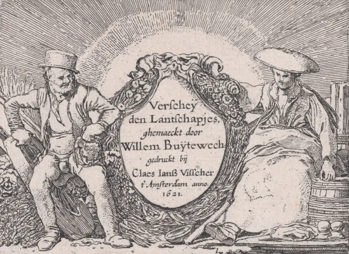 Framed Print : Titlepage, from Verscheyden Landtschapjes (Various Little Landscapes), Plate 1, ca Framed Print : Titlepage, from Verscheyden Landtschapjes (Various Little Landscapes), Plate 1, ca