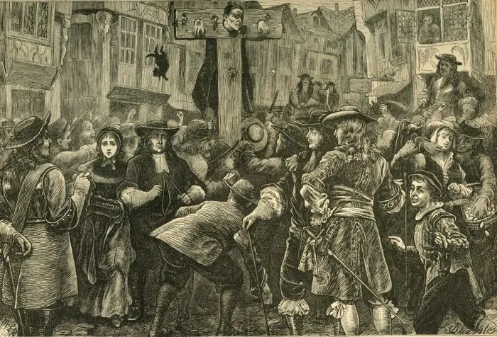 Framed Print : Titus Oates in the Pillory, 1685, (1897). Creator: Unknown Framed Print : Titus Oates in the Pillory, 1685, (1897). Creator: Unknown