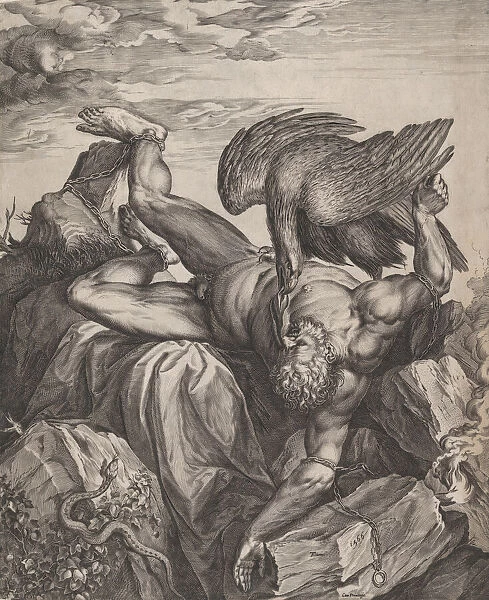 Tityus Punished in Hell, 1566. Creator: Cornelis Cort