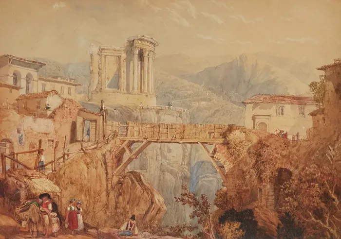 Framed Print : Tivoli, 1833. Creator: Clarkson Stanfield Framed Print : Tivoli, 1833. Creator: Clarkson Stanfield