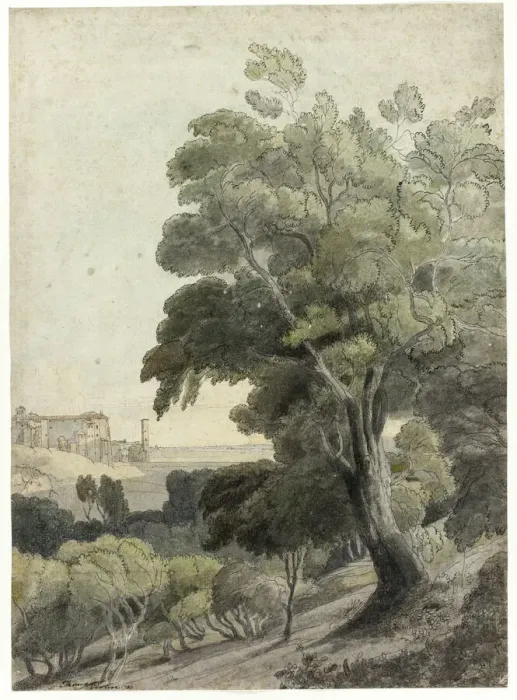 Framed Print : Tivoli, Showing Rome in the Distance, c. 1781. Creator: Francis Towne Framed Print : Tivoli, Showing Rome in the Distance, c. 1781. Creator: Francis Towne