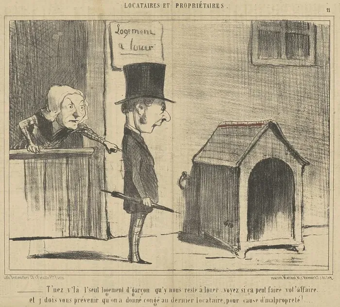 Framed Print : T'nez v'la l'seul logement d'garçon... 19th century. Creator: Honore Daumier Framed Print : T'nez v'la l'seul logement d'garçon... 19th century. Creator: Honore Daumier