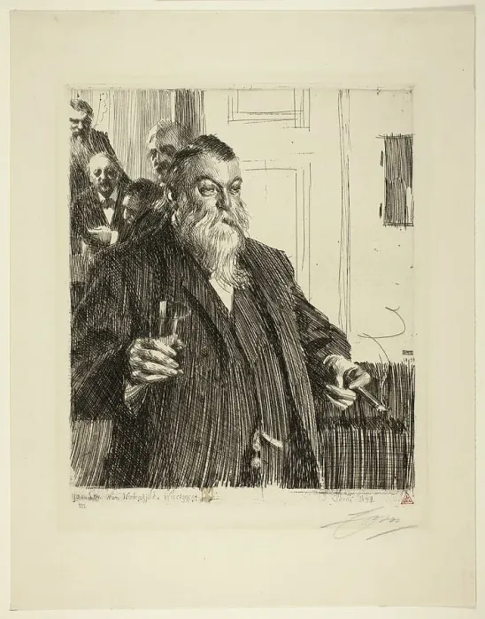 Framed Print : A Toast II, 1893. Creator: Anders Leonard Zorn Framed Print : A Toast II, 1893. Creator: Anders Leonard Zorn