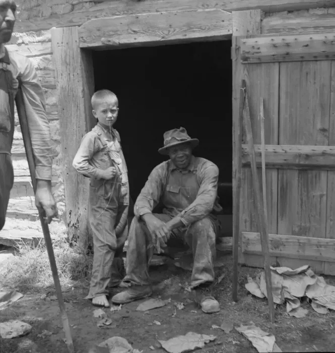 Framed Print : Tobacco people take it easy after their mornings work... Granville County, North Carolina, 1939. Creator: Dorothea Lange Framed Print : Tobacco people take it easy after their mornings work... Granville County, North Carolina, 1939. Creator: Dorothea Lange