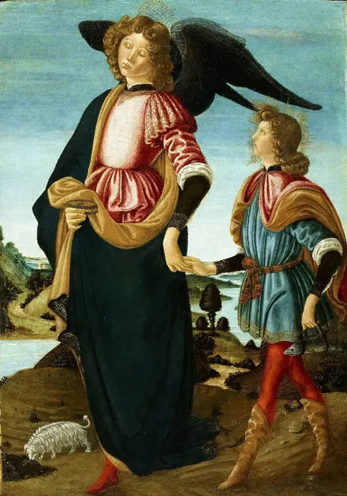 Framed Print : Tobias and the Angel, 1475-1480. Creator: Botticini, Francesco (1446-1497) Framed Print : Tobias and the Angel, 1475-1480. Creator: Botticini, Francesco (1446-1497)