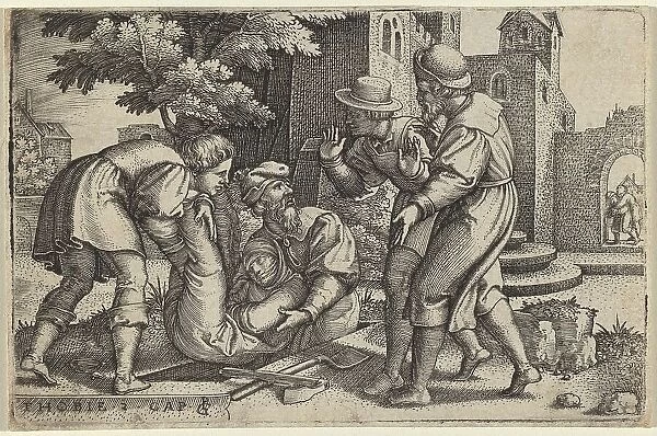 Tobias Burying One of the Children of Israel, 1543. Creator: Georg Pencz