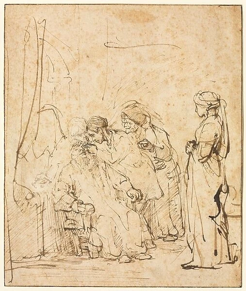 Tobias Healing His Fathers Blindness, c. 1640-45. Creator: Rembrandt van Rijn (Dutch, 1606-1669)