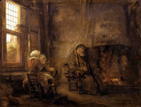 Tobit and Anna waiting for the return of their son, 1659. Artist: Rembrandt van Rhijn (1606-1669)