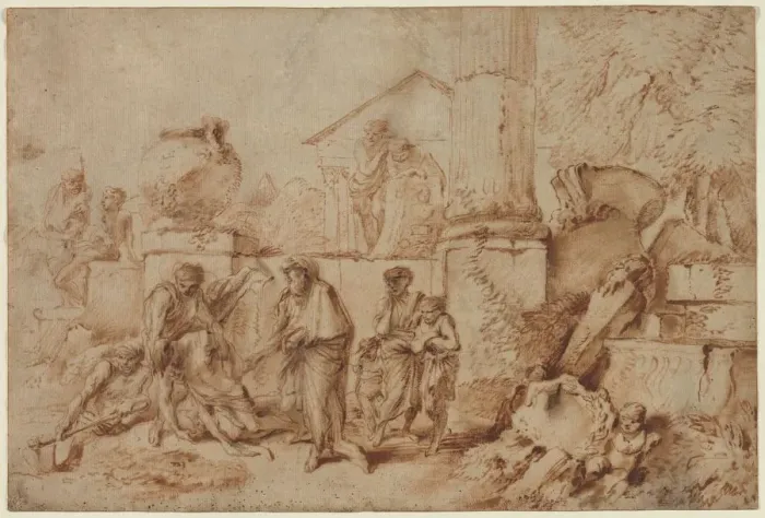 Framed Print : Tobit Burying the Dead, 1640s. Creator: Giovanni Benedetto Castiglione (Italian, 1609-1664) Framed Print : Tobit Burying the Dead, 1640s. Creator: Giovanni Benedetto Castiglione (Italian, 1609-1664)
