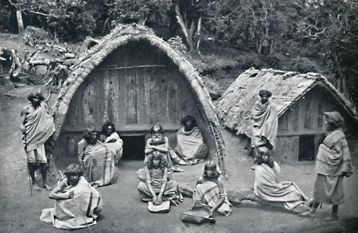 Framed Print : A Toda home in a mand (native hamlet), India, 1902. Artist: Bourne & Shepherd Framed Print : A Toda home in a mand (native hamlet), India, 1902. Artist: Bourne & Shepherd