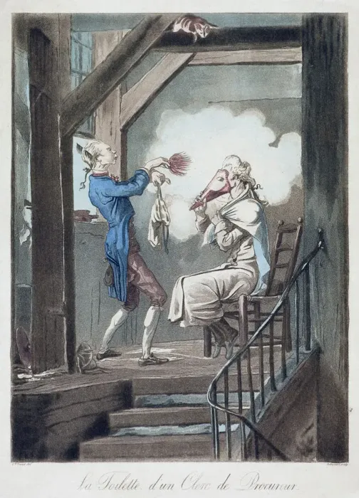 Framed Print : The Toilet of an Attorneys Clerk, c1778-1832. Artist: Philibert Louis Debucourt Framed Print : The Toilet of an Attorneys Clerk, c1778-1832. Artist: Philibert Louis Debucourt