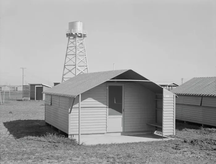 Framed Print : Toilet facilities at Westley camp, California, 1939. Creator: Dorothea Lange Framed Print : Toilet facilities at Westley camp, California, 1939. Creator: Dorothea Lange