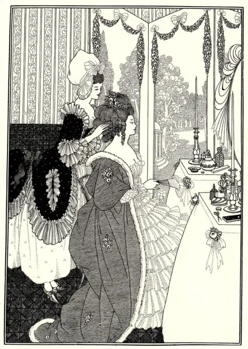 Framed Print : The Toilet (Illustration for The Rape of the Lock by Alexander Pope), 1894. Artist: Beardsley, Aubrey (1872?1898) Framed Print : The Toilet (Illustration for The Rape of the Lock by Alexander Pope), 1894. Artist: Beardsley, Aubrey (1872?1898)