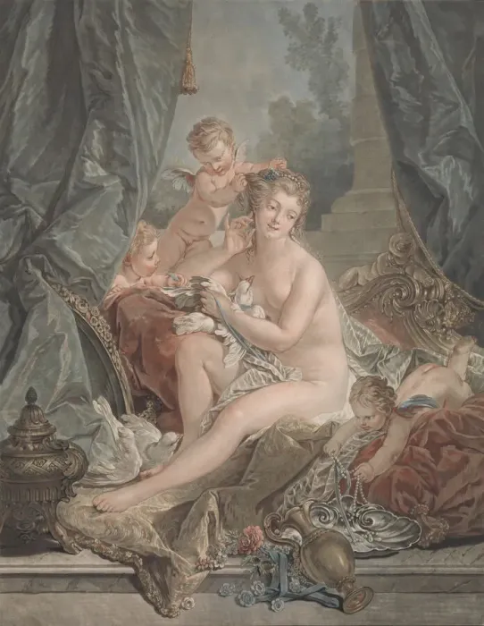 Framed Print : The Toilet of Venus, 1783. Creator: Jean Francois Janinet Framed Print : The Toilet of Venus, 1783. Creator: Jean Francois Janinet
