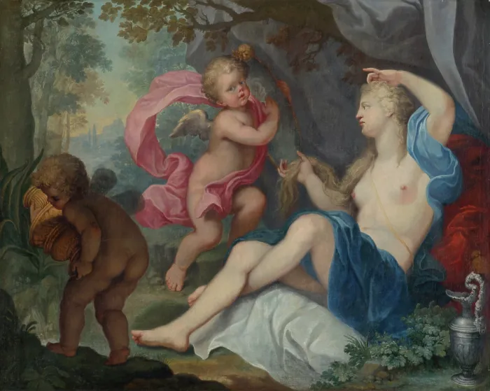 Framed Print : The Toilet of Venus, c1650. Creator: Charles Alphonse Du Fresnoy Framed Print : The Toilet of Venus, c1650. Creator: Charles Alphonse Du Fresnoy