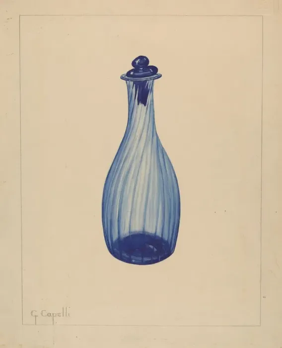 Framed Print : Toilet Water Bottle, 1937. Creator: Giacinto Capelli Framed Print : Toilet Water Bottle, 1937. Creator: Giacinto Capelli