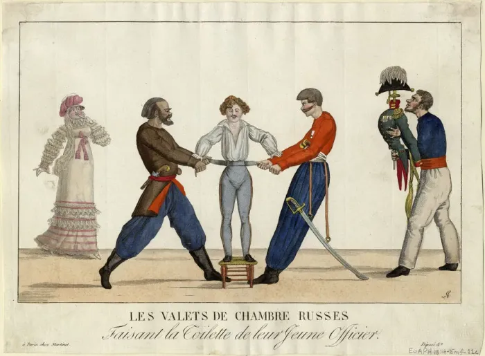Framed Print : Toilet of an young Russian officer, c. 1815. Artist: Garneray, Ambroise Louis (1783-1857) Framed Print : Toilet of an young Russian officer, c. 1815. Artist: Garneray, Ambroise Louis (1783-1857)