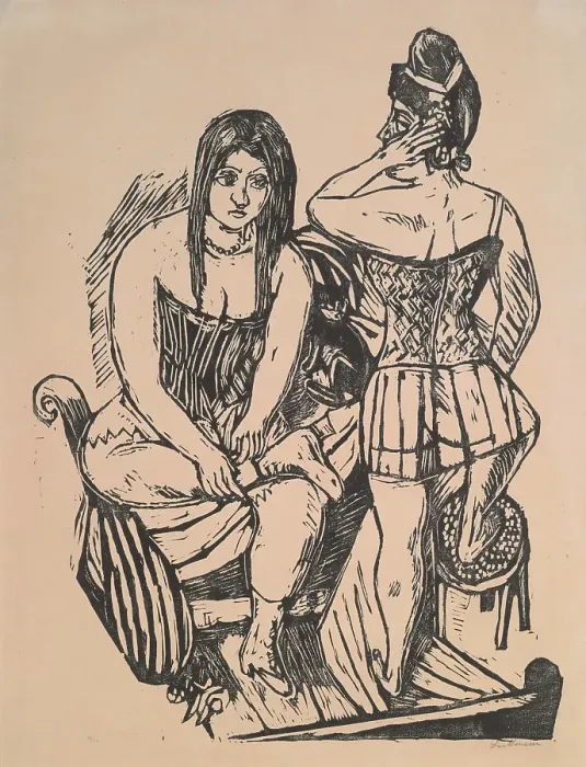Framed Print : At Toilette (Bei der Toilette), 1923. Creator: Max Beckmann Framed Print : At Toilette (Bei der Toilette), 1923. Creator: Max Beckmann