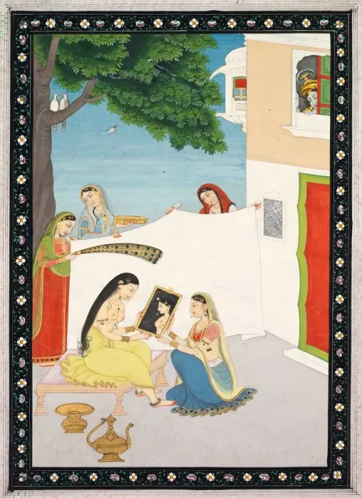 Framed Print : Toilette of Radha, c. 1810-1820. Creator: Unknown Framed Print : Toilette of Radha, c. 1810-1820. Creator: Unknown