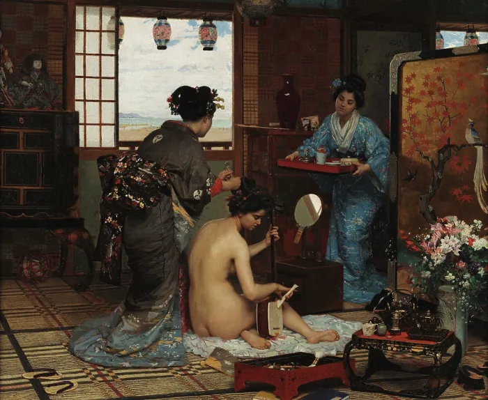 Framed Print : Toillette Japonaise. Creator: Firmin-Girard, Francois-Marie (1838-1921) Framed Print : Toillette Japonaise. Creator: Firmin-Girard, Francois-Marie (1838-1921)