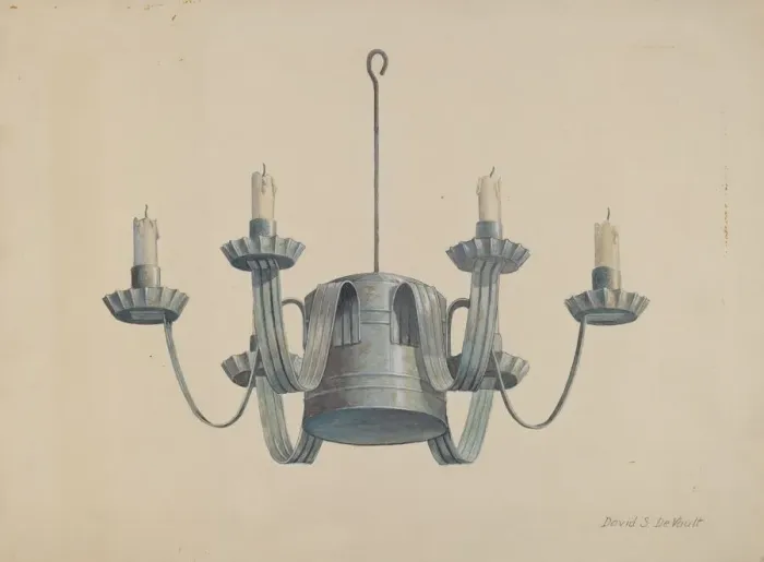 Framed Print : Tole Candle Wall Bracket, c. 1940. Creator: Davids De Vault Framed Print : Tole Candle Wall Bracket, c. 1940. Creator: Davids De Vault