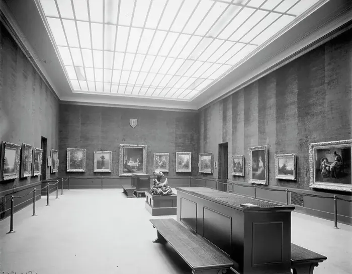 Framed Print : Toledo Museum of Art, north gallery, Toledo, Ohio, between 1900 and 1920. Creator: Unknown Framed Print : Toledo Museum of Art, north gallery, Toledo, Ohio, between 1900 and 1920. Creator: Unknown