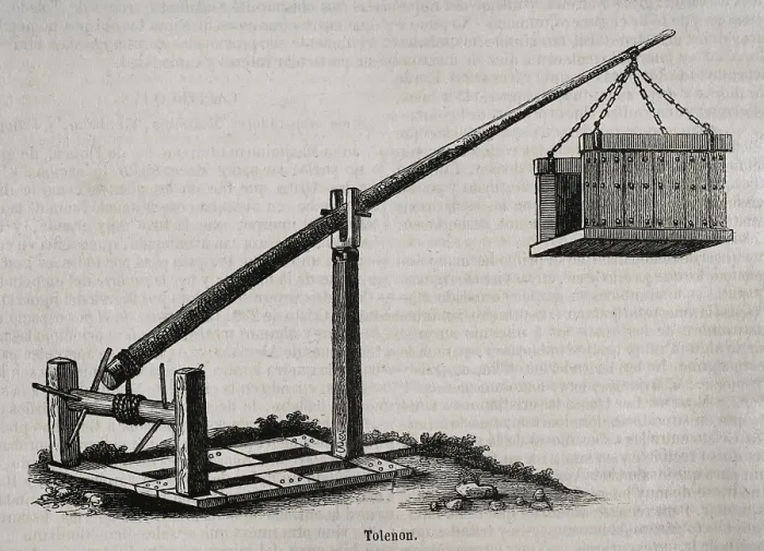 Framed Print : Tolenon - medieval military machinery, 1852. Creator: Unknown Framed Print : Tolenon - medieval military machinery, 1852. Creator: Unknown