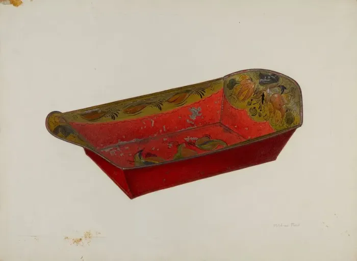 Framed Print : Toleware Bread Tray, c. 1940. Creator: Mildred Ford Framed Print : Toleware Bread Tray, c. 1940. Creator: Mildred Ford
