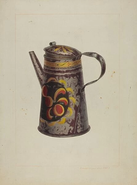 Toleware Coffee Pot, c. 1938. Creator: Edward L Loper