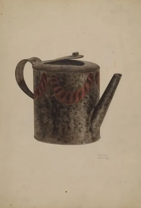 Framed Print : Toleware Metal Teapot, c. 1939. Creator: Andrew Topolosky Framed Print : Toleware Metal Teapot, c. 1939. Creator: Andrew Topolosky