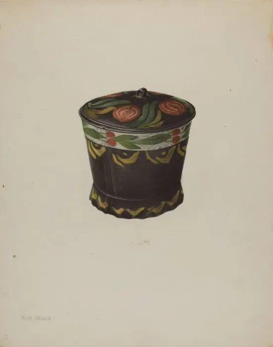 Framed Print : Toleware Sugar Bowl, c. 1938. Creator: Philip Johnson Framed Print : Toleware Sugar Bowl, c. 1938. Creator: Philip Johnson
