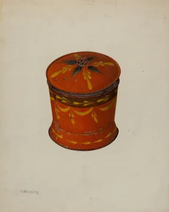 Framed Print : Toleware Sugar Bowl, c. 1940. Creator: Charles Henning Framed Print : Toleware Sugar Bowl, c. 1940. Creator: Charles Henning