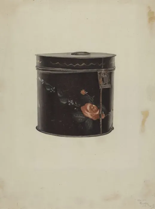 Framed Print : Toleware Tea Cannister, c. 1938. Creator: Henry Murphy Framed Print : Toleware Tea Cannister, c. 1938. Creator: Henry Murphy