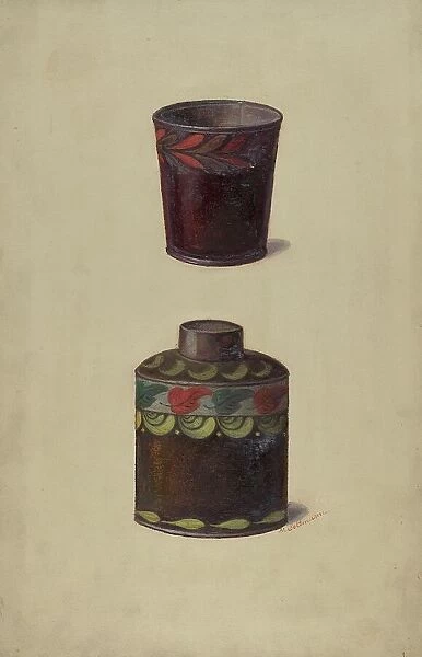 Toleware Tin Cannister, c. 1937. Creator: Max Soltmann