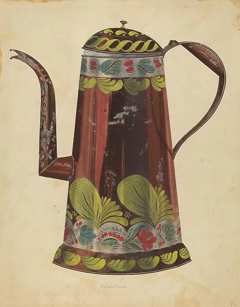 Toleware Tin Coffee Pot, c. 1937. Creator: William Frank